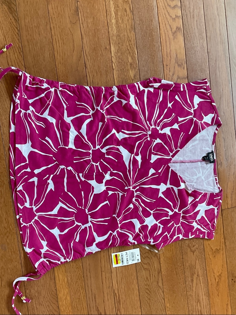 Bright Pink Floral V-Neck Top